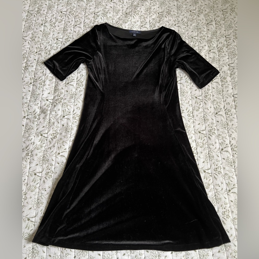Land’s End Black Velvet Dress